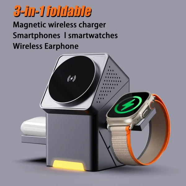 Geometric Magic Cube In-Stock 3-in-1 Wireless Charger Magnetic Charger Portable Suitable for Apple Wireless Charging